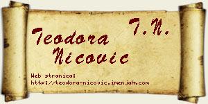 Teodora Nicović vizit kartica